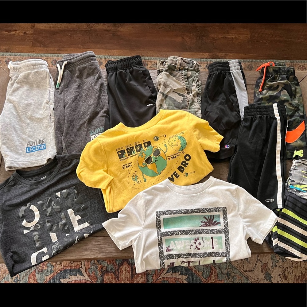 Boys Size7. Shirts. Swim Trunks. Tshirts